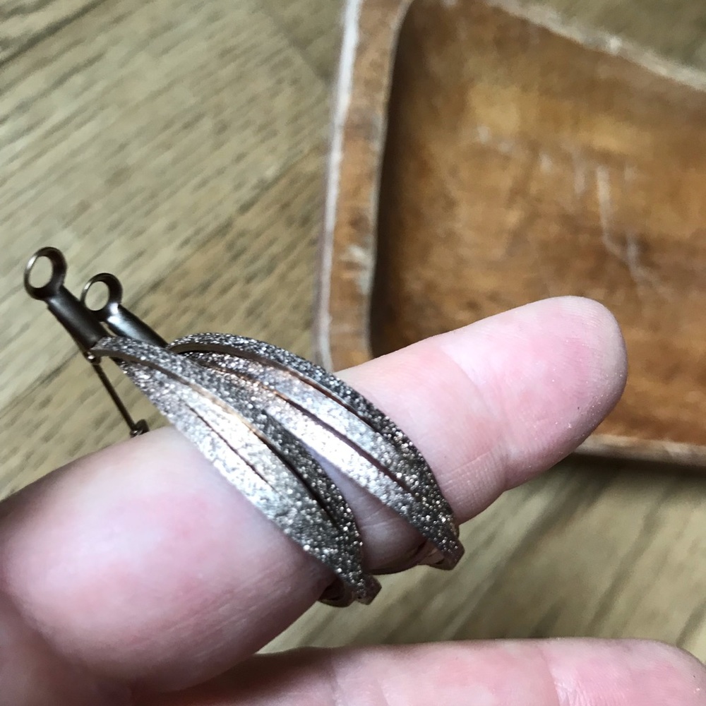Bundle 3 for $10 Oblong brown hoop earrings